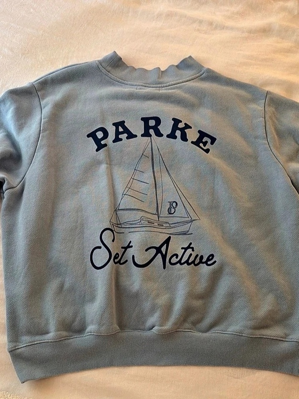 Parke x Set Active Parke x SET Sail Graphic Mockneck Sweatshirt Blue